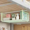 Solución de almacenamiento debajo de la cama del dormitorio, estante colgante para debajo del gabinete, cesta colgante para dormitorio, no requiere taladro para literas, estante para snacks para estudiantes