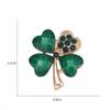 Broche pequeño de trébol de cuatro hojas de Corea, nuevo, con revestimiento de aleación de diamantes de imitación, ramillete femenino, accesorios de flores de color, pin, joyería al por mayor