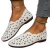 Comercio Exterior Nuevos Zapatos Planos Calados Tallados Talla Grande para Mujer Transfronterizos Punta Redonda Perezosos Slip-on de Caña Baja Zapatos