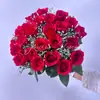 Série de Casamento Rosa Simulada Salão de Casamento Buquê da Noiva Atacado 24 Corações de Gelo Rosas Pequenas Arranjo de Flores Artificiais