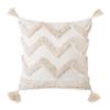 Funda de almohada decorativa de estilo étnico, color blanco cremoso, estilo bohemio marroquí, para sala de estar, sofá, ventanal, almohada de cintura