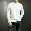 Camiseta deportiva casual para hombre de manga larga con estampado, moderna para adolescentes, adecuada para todas las estaciones, cuello redondo, top básico de manga larga