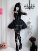 Vestido negro pequeño gótico oscuro de Halloween transfronterizo europeo y americano, enagua adelgazante, ropa de chica caliente de baile líder de discoteca