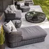 Sofá de Rattan para Lazer ao Ar Livre Pátio Jardim Impermeável Proteção Solar Sol Varanda Externa Conjunto de Sofá de Vime Mesa de Centro