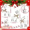 Enfeites de Natal Renas de Madeira Branca Formato de Rena Decoração de Natal para Casa Mesa Desktop Armário de Parede Peitoril da Janela