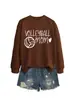 Mamá de Voleibol Amazon Ebay Estación Independiente Moda Versátil Deportes Sudadera para Mujer Otoño e Invierno Camiseta Interior