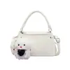 Bolso de Mano de Cuero Suave de Moda para Mujer, Estilo Nuevo, Bolso Cuadrado Pequeño para Viajar al Trabajo, Estilo Coreano, Elegante Bolso de Hombro y Cruzado