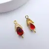 Colgante de Gota Única de Zirconia sobre Cobre Chapado en Oro Accesorios de Materiales Hechos a Mano para Pulseras, Collares, Pendientes y Colgantes de Joyería