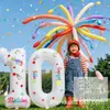 Globos de fuegos artificiales de tira larga de color dopamina para exteriores, accesorios para fotos infantiles, montaje de decoración de cumpleaños para niños y niñas