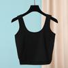 Yoga Deportivo Chaleco Corto en Forma de I para Mujer para Usar Exteriormente con Tirantes Internos Sin Aro de Acero con Almohadilla para el Pecho Una Pieza Envoltura de Pecho para Niñas