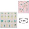 Zhengxiang comercio exterior transfronterizo japonés y coreano pegatinas de uñas relieve pegamento suave 5D sirena medusa doradas pegatinas de uñas al por mayor personalizadas
