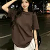 Camiseta básica redonda de algodão puro pesado de Xinjiang, 200g, camiseta branca de manga curta, cor sólida solta, top unissex de manga curta, estilo verão