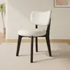 Cadeira de Jantar em Madeira Maciça para Uso Doméstico, Cadeira Moderna Estilo Creme com Almofada Macia, Banqueta de Jantar, Cadeira para Reunião de Hotel, Cadeira de Jantar de Luxo Leve com Encosto, Outros