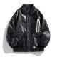 6603 Chaqueta de Cuero para Hombre Estilo Japonés Marca de Moda Chaqueta de Motociclista Cuello Alto Nueva Chaqueta de Cuero Gama Alta Americana High Street