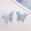 Parche de mariposa súper hada tridimensional hueco rosa blanco superficie brillante accesorios para el cabello hechos a mano pendientes joyería DIY accesorios femeninos al por mayor
