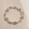 Pulsera de Cristal Natural, Cristal Torre Amarilla, Pulsera de Cuentas de Cristal de Fresa, Estilo Lujo Ligero, Cristal Rosa, Joyería de Mano para Chicas Dulces al por Mayor