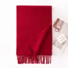 Bufanda de Lana de Color Sólido con Ambiente Invernal, Lujo Ligero, Chal de Borlas de Gama Alta, Bufanda Cálida de Moda para Viajar al Trabajo al por Mayor