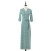 Vestido Longo Tomara-que-caia Floral Pequeno Verde para Mulheres, Vestido Peça Única com Amarração na Cintura, Modelo Novo Primavera/Verão Pg Dvf2025