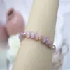 Pulseira Dorothy Rosa Roxa Olho de Gato Sintético Pulseira de Gelo Feminina Nicho Vidro Espinélio Pulseira de Contas