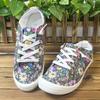 2025 Primavera e Verão Novo Roxo Floral Pequeno Quatro Estações Confortável Sapatos de Pano Exportação Tamanho Grande Casual Moda Sapatilhas Femininas de Pano