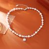Colar Manta Rose Shijia Pérola Zircônia Corrente de Clavícula Elegante da Moda de Alta Qualidade Corrente de Pescoço Romântica Tendência
