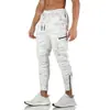 Calça Casual Masculina Primavera e Outono Transfronteiriça Estilo Americano Juventude Slim Fit Esportiva Calça Longa Masculina Estilo Masculino com Múltiplos Bolsos Calça de Corrida