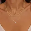 Collar de Oro Multicapa Transfronterizo Europeo y Americano 2025 para Mujer Apilable Moda Simple Versátil Diseño de Nicho Collar