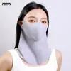 Máscara Facial de Seda Gelada 3D Anti-Manchas de Verão Ruiya para Proteção UV e Cobertura de Pescoço para Ciclismo