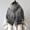 Estampado de Leopardo Europeo y Americano Nuevo Borla Combinable Chal Otoño e Invierno Bufanda Suave Gruesa Elegante Combinable Oficina Manta Aire Acondicionado