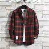 Camisa de Cuadros para Hombre de Manga Larga Estilo Coreano Suelta Moderna Guapo Talla Grande Chaqueta de Estudiante Primavera y Verano Nueva Camisa de Hombre