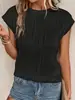 Camiseta texturizada de manga corta con cuello redondo, estilo europeo y americano, nueva para 2025, ropa para mujer para comercio electrónico transfronterizo