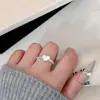 Anillo Liso Estilo Coreano Asimétrico Plata de Ley 925 Anillo Versátil Diseño de Nicho Ins para Mujer Anillo de Combinación No Descolorible