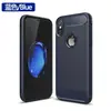 Para nuevo iPhone XR carcasa de teléfono móvil con patrón de fibra de carbono cepillada carcasa protectora XS Max con patrón de fibra de carbono cepillada