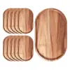 Bandeja de Servir de Madera para Comedor Plato Ovalado para Cena Decoración del Hogar Bandeja Plato de Servir para Restaurante Café Té de la Tarde Plato de Frutas
