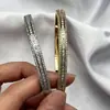 Pulsera Ancha de Acero de Titanio para Mujer Transfronteriza Europea y Americana con Circonita de Acero Inoxidable Microincrustada con Diamantes Pulsera de Moda y de Gama Alta