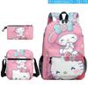 Producto Nuevo 2024 Temporada Escolar Transfronteriza Set de Tres Piezas Kuromi Mochila Bolso Cruzado Estuche para Lápices Mochila Escolar para Estudiantes