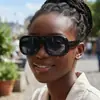 Óculos de Sol Retro Europeus e Americanos de Moda, Armação Grande, Estilo Hip-Hop Tendência Versátil, Estilo Celebridade da Internet, Proteção Solar Personalizada, Óculos de Sol Transfronteiriços