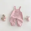 Macacão Super Fofo para Bebê 2026 Novo Macacão Bordado de Coelho para Bebê Estilo Coreano para Meninas Camiseta Floral