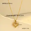 Collar con Colgante de Corazón de Amor Incrustado de Diamantes de Acero Inoxidable Estilo Ins Transfronterizo, Nueva Moda Versátil Simple Joyería de Acero de Titanio Oro de 18K Venta al por Mayor