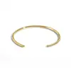 B0004 Pulsera europea y americana de latón chapada en oro con abertura de diamantes para mujer, sencilla y lisa, adornos de mano, joyería de tendencia de moda al por mayor