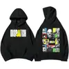 Sudadera con Estampado Gráfico, Manga Larga, Lana, Invierno, Con Capucha, Unisex, Corte Holgado