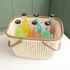 Cesta de Baño Portátil Baño Cesta de Baño Azul Baño Cesta de Almacenamiento para Compras Plástico Picnic Camping Cesta al por Mayor