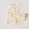 Roupas de Algodão Puro Pipa para o Verão Roupas Body de Bebê Gaze Respirável de Camada Dupla Colete Fino para Recém-Nascidos e Crianças Pequenas