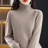 Suéter de malha estilo coreano com modelagem solta e mangas raglan para outono e inverno, fornecimento direto, blusa base de tricô, suéter de gola alta para mulheres