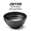 Tigela de Arroz A5 Melamina Preto Fosco Imitação de Porcelana Louça Japonesa Restaurante de Hot Pot Tigela para Molho Tigela para Temperos Sopa Plástico
