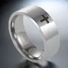 Anillo de acero inoxidable no se decolora diseño de nicho ins Anillo de cruz Wind anillo liso joyería de acero de titanio joyería venta al por mayor