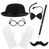 Conjunto Temático Clássico de Mágico Lincoln Chapéu Alto e Capa 15cm de Altura Conjunto Completo para Festa Cosplay Performance de Palco