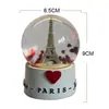 Bola de Cristal Luminosa Torre Eiffel Personalizada Globo de Neve Enfeites Transfronteiriços Decoração de Casa Artesanato em Resina Enfeites