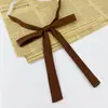 Pajarita de Color Sólido con Puntiagudos y Acentos de Plumas, Accesorios Jk, Pajarita Estilo Japonés para Estudiante Mujer, Pajarita Grande con Cordón, Estilo Uniforme Escolar