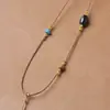 Delicado Nuevo Estilo Chino Cordón de Cuero Joyería Colgante Collar Jade Colgante Dorado Hebilla de Seguridad Tejido Cordón Colgante para Mujer